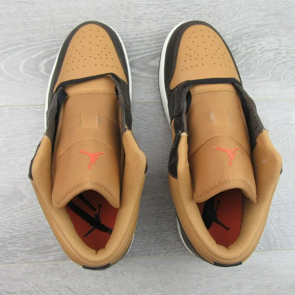 Air Jordan 1 Low SE Sneakers Mens Size 10.5 Flax Baroque Brown NEW - Picture 9 of 14